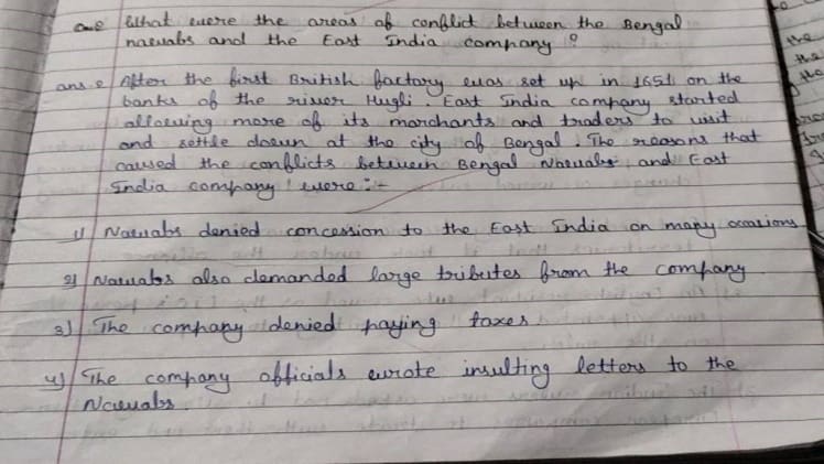 What Were The Areas Of Conflict Between The Bengal Nawabs And The East India Company?