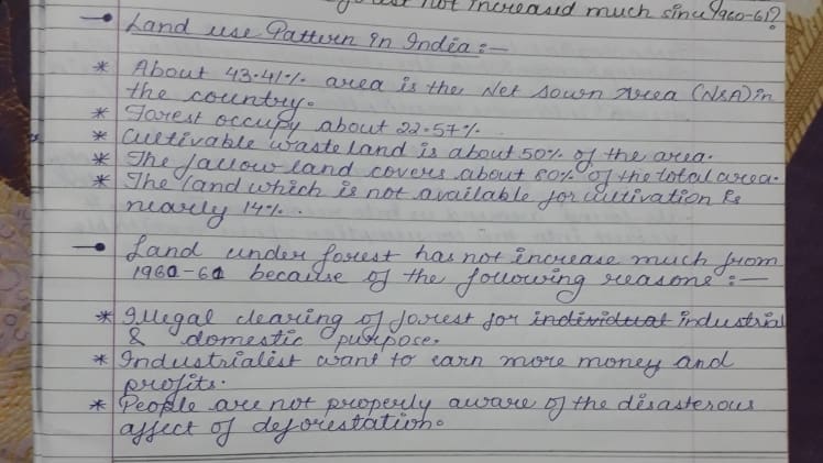 EXPLAIN LAND USE PATTERN IN INDIA visual data 5